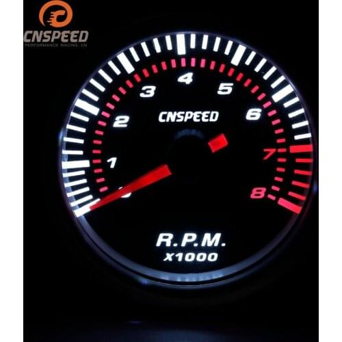 CNSPEED 52mm Electrical Car Engine Speed Pointer Tachometer Tacho Gauge Meter Tester 0~8000 RPM Counter for 4/6/8 Cylinder