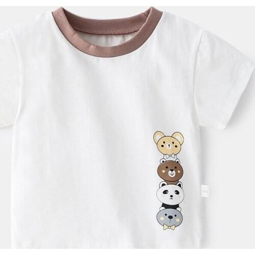 Childrens short-sleeved cotton t-shirts baby half-sleeved tops baby summer bottoming shirts childrens clothing