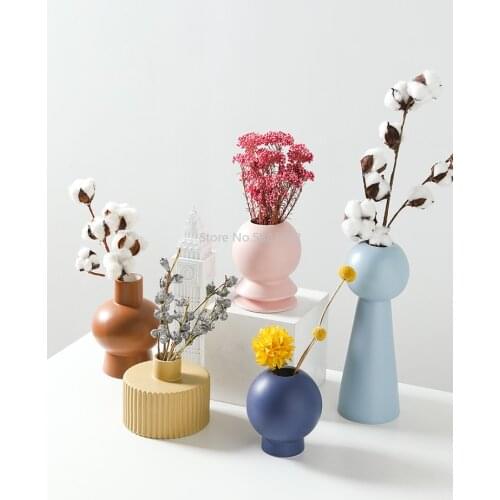 Ceramic Vase Home Decoration Accessories Living Room Simple Flower Arrangement Flower Wine Cabinet Decoration Flower