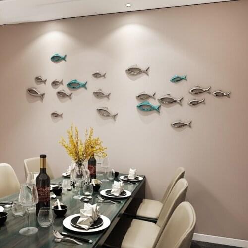 Creative Home Decorations Living Room Sofa Wall Decoration Three-Dimensional Fish Wall Decorative Mural Hanging Decoration