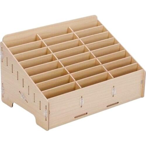 24 Cells Multifunctional Wooden Storage Box Mobile Phone Repair Tool Organizer