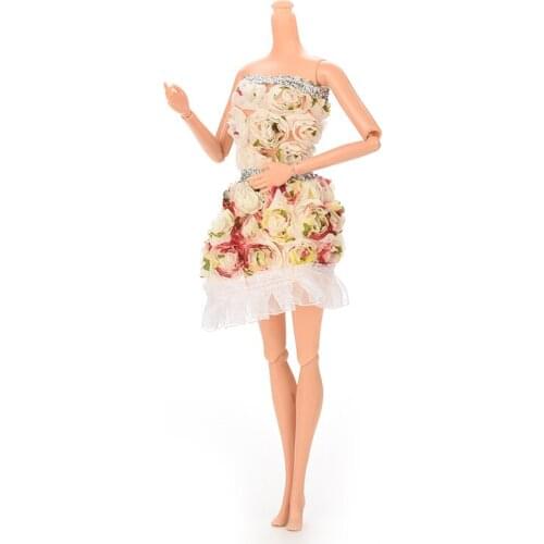 Fashion Flower Doll Dresses Package Hip Skirt For Doll Handmade Dolls Accessories Clothes doll Hip skirt Doll Dress Princess