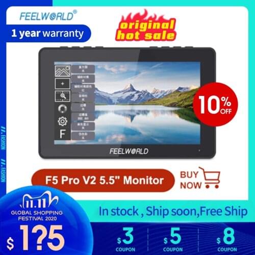 FEELWORLD F5 Pro V2 5.5 Inch Touch Screen DSLR Camera Field Monitor 3D LUT 4K with Tilt Arm monitor director