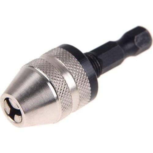 New 0.3-3.4mm Keyless Drill Chuck Screwdriver Impact Driver Adaptor 1/4" Inch Hex Shank Dril Bit Quick Change Adapter Converter