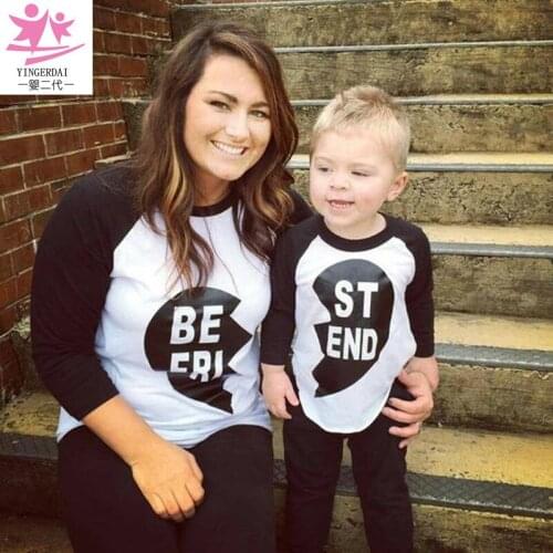 Mother and Daughter Clothes Best Friends T Shirt Matching Girls boys Baby Pajamas Family Matching Outfits Mommy and Me Shirts