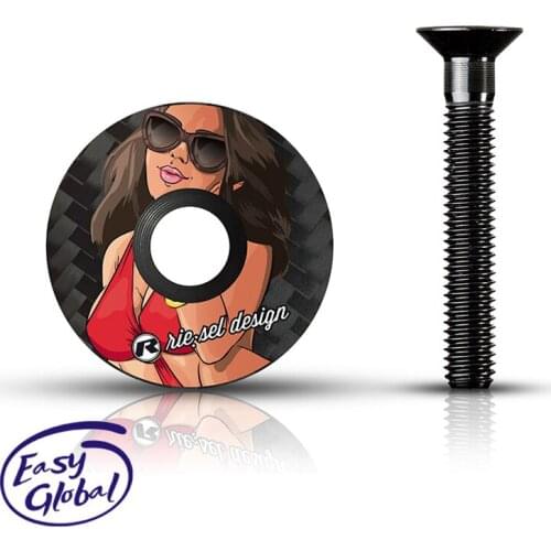 Original German Rie:Sel Design Stem:Cap Ultralight Carbon Fiber With Aluminum Screw Road MTB Bike Cyclocross Bicycle Stem Cover