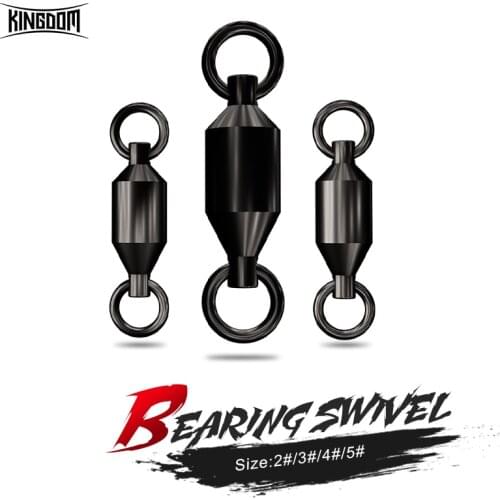 Kingdom Bearing Swivel Fishing Connector High Strength Rolling Stainless Steel Fishing Tackle Ball Fishing Accessories 4pcs/bag