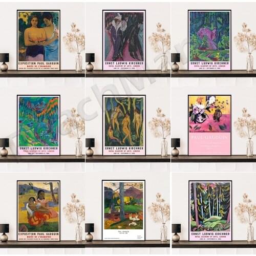 Paul Gauguin prints, exhibition prints, landscape art, female art Paul Gauguin prints, retro art modern Gauguin art prints, wall