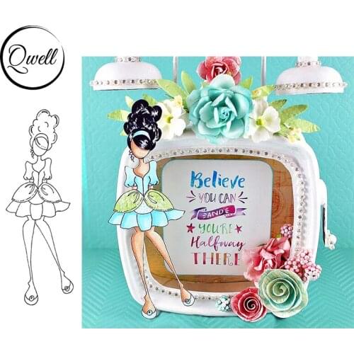 QWELL Clear Silicone Stamps Low Cut Skirt Girl for DIY Scrapbooking Paper Craft Cards Decoration Album 2021 Hot Sale