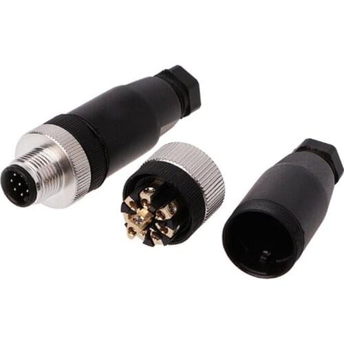 M12 Sensor Connector Waterproof Male&female Plug Screw Threaded Coupling 3/4/5 Pin