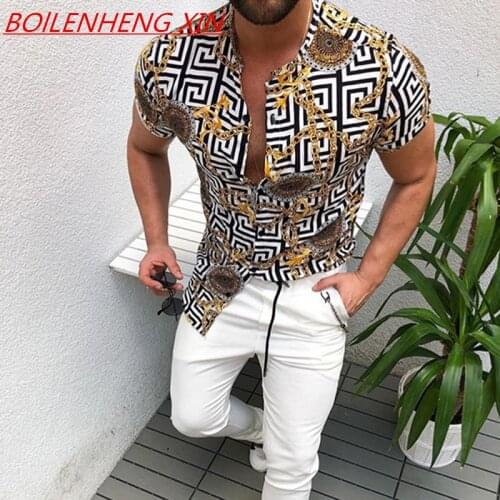 Short Sleeve Men Shir Top Summer Cotton Shirts New Male Shirts Wear Hawaiian Shirts Man Single breasted Cardigan Collar Shirt