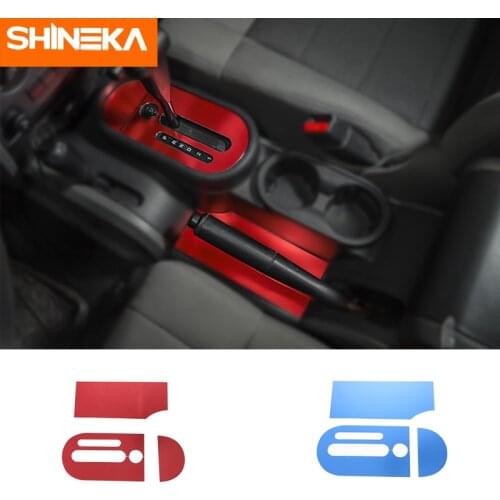 SHINEKA Aluminium alloy Car Gear Shift Panel Decoration Cover Trim Stickers Accessories For Jeep Wrangler JK 2007 2008 2009 2010