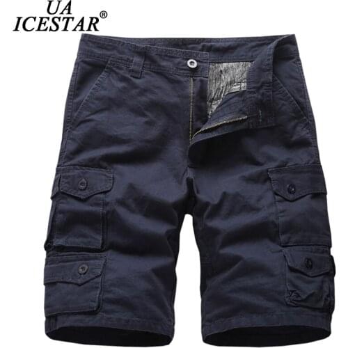 UAICESTAR Summer Military Shorts Men Cotton 2021 New Solid Color Big Pocket Cargo Pants Men Fashion Large Size Casual Men Pants