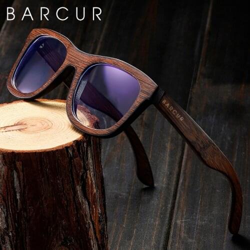 BARCUR Retro Hand Made Wood Glasses Men Anti Blue Light Rays Glass Women Myopia Walnut Frame Computer Eye Protection