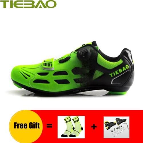 TIEBAO Road Cycling Shoes Men Sapatilha Ciclismo Breathable Self-locking Professional Riding Superstar Outdoor Bicycle Sneakers