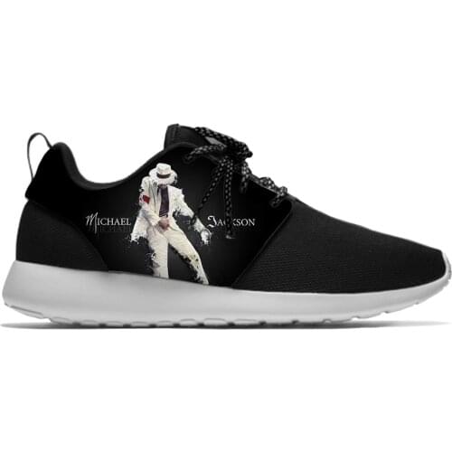 Michael Jackson Cool Funny Fashion Personality Sport Running Shoes Lightweight Breathable 3D Printed Men women Mesh Sneakers