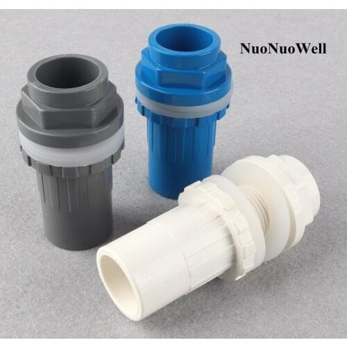 1pc 50mm HI-Quality Inlet Outlet Joints Aquarium Fish Tank PVC Pipe Connectors Aquatic Pet Socket Water Tank Drainage Joint