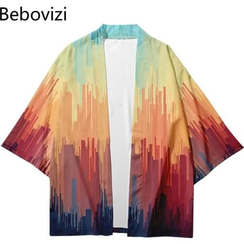 Japanese Kimono Kimetsu No Yaiba Robe Plus Size XXS-6XL Stripe Fashion Beach Cardigan Men Shirts Yukata Haori Womens Clothing