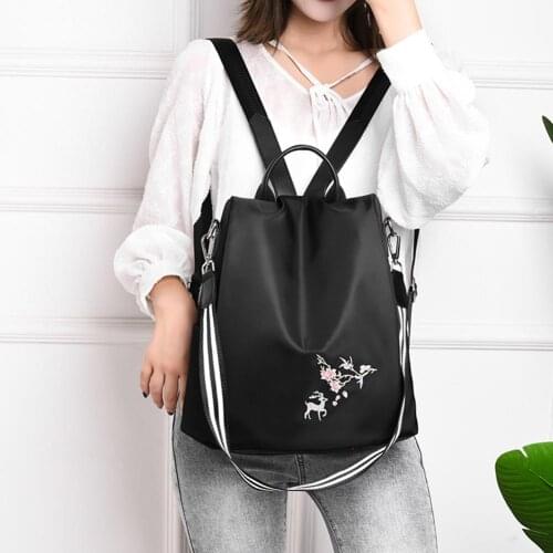 Casual Women Backpack Hot Selling Personality Portable Soft Surface Teenager Student Schoolbags Anti-theft Travel Knapsack