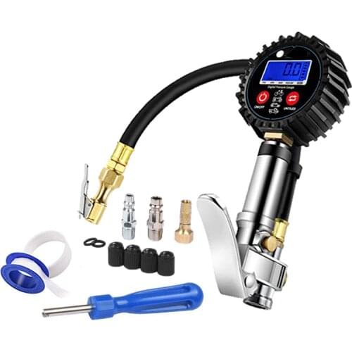 1/4 NPT Quick Connect Digital Tire Inflator with Pressure Gauge 0-200PSI Air Chuck and Compressor Accessories Tire Repair Tools