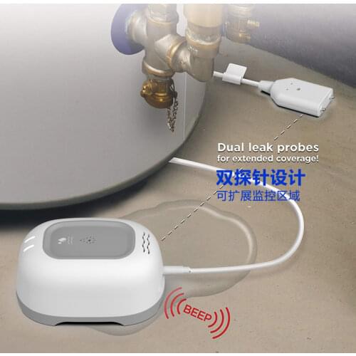 100dB beep alarm Smart WiFi Water Leak Sensor Flood Leakage Alarm Overflow Detector tuya app in time remote feedback 2m cable