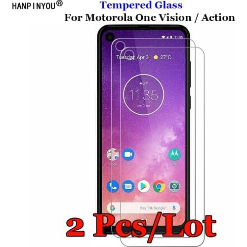 2 Pcs/Lot For Motorola One Vision XT-1970 Tempered Glass 9H 2.5D Premium Screen Protector Film For Motorola One Vision 6.3"