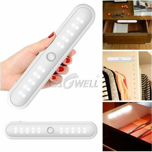 20 LED Under Cabinet light aisle Lamp with Wireless Motion Sensor Powered by AAA battery Closet Stairs Wardrobe Bed Side Light