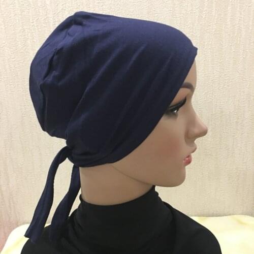 25 Colors Inner Hijab Cap Muslim Turban Islam Underscarf Under Strap Bonnet Soft Jersey Stretch HIjabs Tube Turbante Mujer Hat