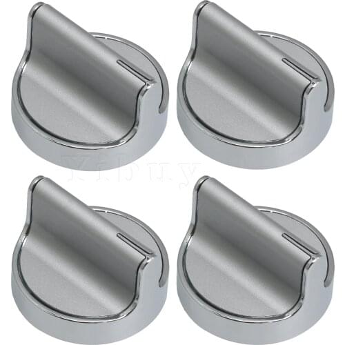 4x Oven Knob Control Replacement Accessories W10698166 4.85x4.4cm Silver