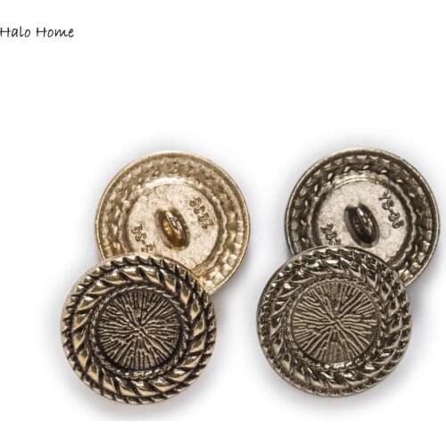 5pcs Round Shank Retro Metal Button Sewing Scrapbooking Home Apparel Clothing Replace Handmade Crafts Accessories Decor 20mm