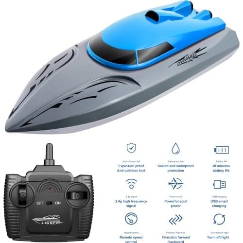 806 2.4G RC Boat Remote Control Boat 20KM/h Waterproof Toy High Speed Dual motors RC Boat Racing Boat Toys for Kids Adult