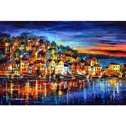 Frameless painting by numbers wall decor diy picture oil painting on canvas for home decor 4050 quiet town