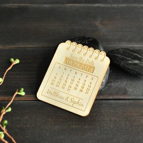 Personalized Save the Date Magnet Calendar Save the Date Wood Wedding Invitation Rustic Fridge Magnet
