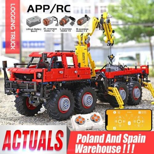 MOULD KING 13146 MOC-15805 RC Power Function 8 x 8 off-road Rescue crane Building Blocks Toy Educational Children Birthday Gift