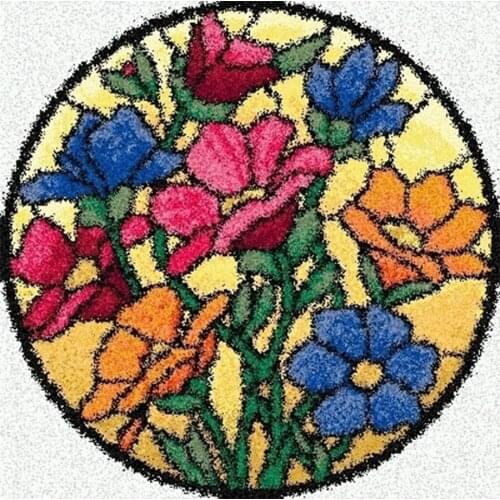 DIY Flowers Latch Hook Rug Kits for Adults - Beginners - Kids with Preprinted Canvas Pattern Hobby Crafts Big Size