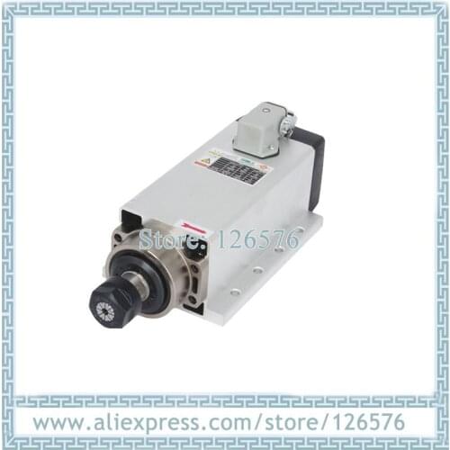 Flange Air Cooled Spindle Motor 3.5kw 18000RPM ER20 Milling Spindle Motor AC380V Square Shape For Wood