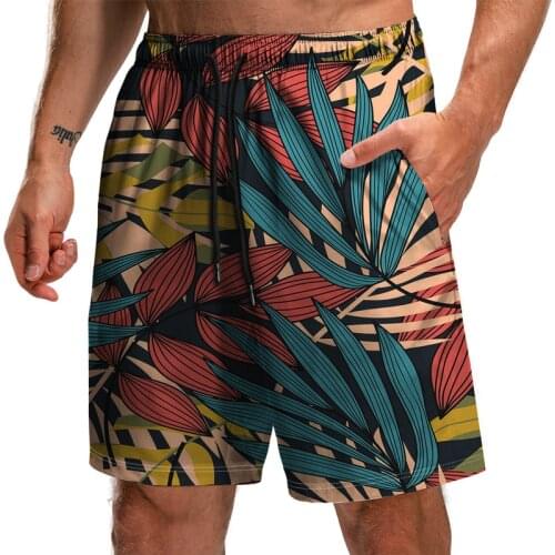 Swimsuit Man Casual Loose Beach Shorts 2021 Fashion Maple Leaf Weeds 3D Print Men Summer Fitness Trunks Shorts For Female S-6XL