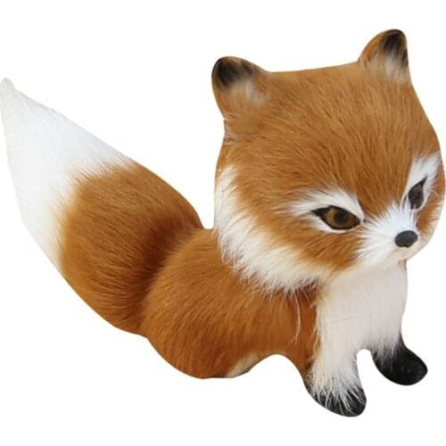 Small Simulation Fox Plush Toys Cute Stuffed Animal model toys Little Soft toy home car decorations toys Birthday Gift For baby