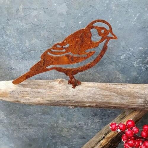 Metal Bird Gardening Decoration Rusty Metal Bird Silhouettes Garden Fence Decor Woodpecker Robin Steel Country Yard Art Ornament