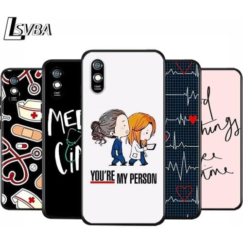 Anti-Fall Soft Black Cover Hot Medicine Nurse Doctor For Xiaomi Redmi 10X 5G 9C 9A 9 K20 8A 8 7A 7 S2 6A 6 Matte Phone Case