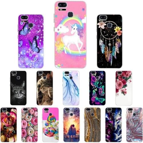 Soft Silicone Phone Case For Asus Zenfone 3 Zoom ZE553KL Zoom S Max ZC553KL TPU Flower Back Cover For Asus ZE553KL ZC553KL Coque
