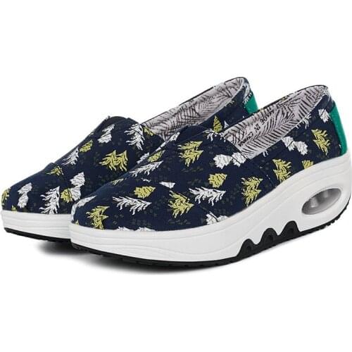 New Large One Foot Canvas Shoes In Spring 2021 Comfort and Leisure Moms Shoes Womens Shoes Womens Thick Bottomed Muffins