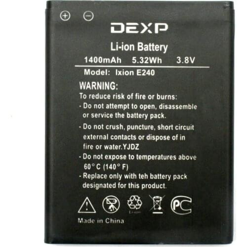 New 1400mAh E240 Li-ion Battery For DEXP IXION E240 Mobile Cellphone Accumulator Parts