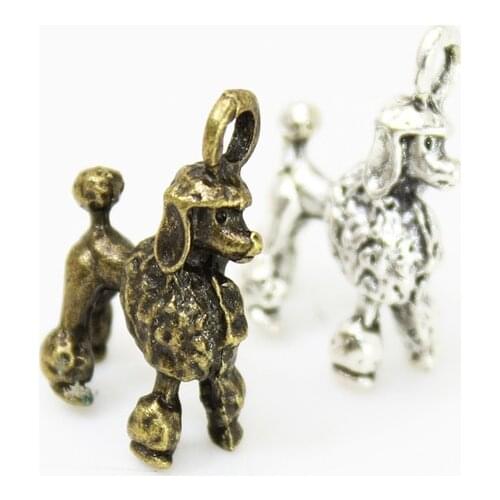 10Pcs/Lot--Dog Charms 22*17mm Antique Silver Bronze Tone 3D Poodles Pendant For Necklace Earring Diy Jewelry Making