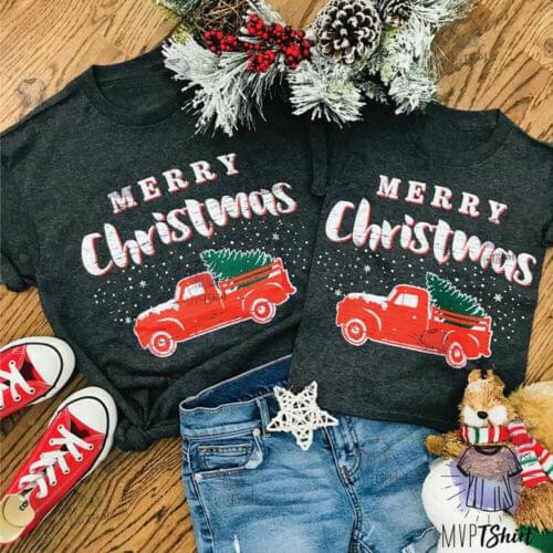 Christmas Family Matching Tops Women Men Baby Kids T shirt Blouse Clothes Tees