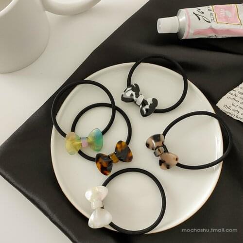 Ruoshui Woman Acetate Hair Ties Rubber Band Women Hair Accessories Girls Scrunchies Elastic Hairband Fashion Hair Rope Gum