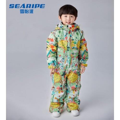 SEARIPE Kids Ski Suit Children Brands Waterproof Warm Boy Snow Jacket And Pants Winter Skiing And Snowboarding Clothes Child