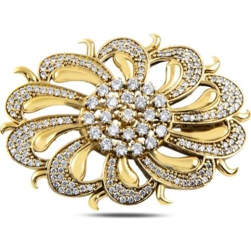 Silver 925 Sterling Zircon Cubic Zirconia Authentic Brooch