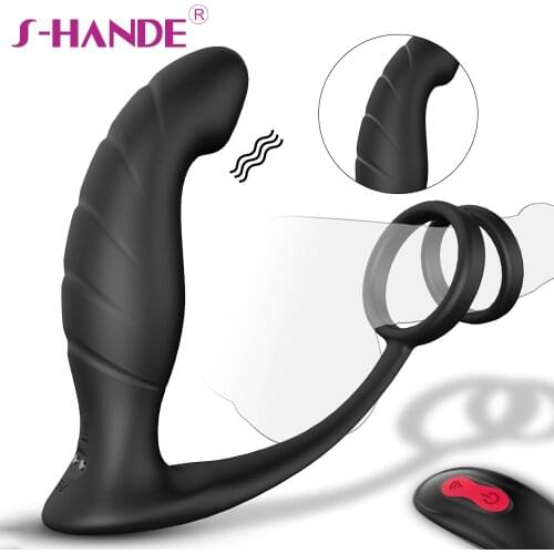 SHANDE Vibrator Prostate Massager For Men Anal Plug Male Silicone Prostata Stimulator Butt Delay Ejaculation Ring Toy For Men