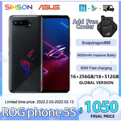 ASUS ROG Phone 5s Global Version Snapdragon888 16/18GB RAM 256/512GB ROM 6000mAh 65W NFC OTA Update ROG 5S Gaming Phone NEW